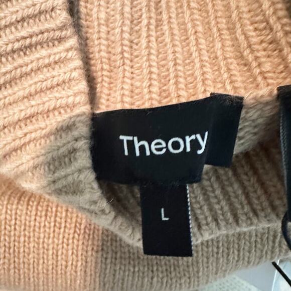 Theory Felted Wool Blend Ribbed Trim Mock Turtleneck Sweater Size Large - Picture 3 of 11